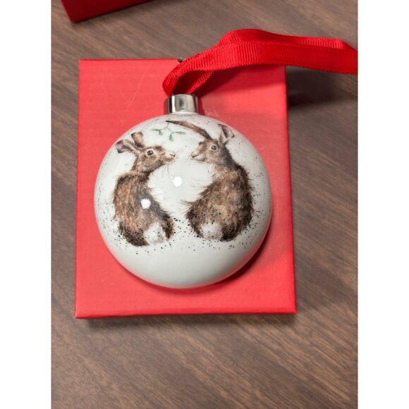 Royal Worcester Wrendale Designs Christmas Ornament With Hare Illustration - Picture 5 of 10
